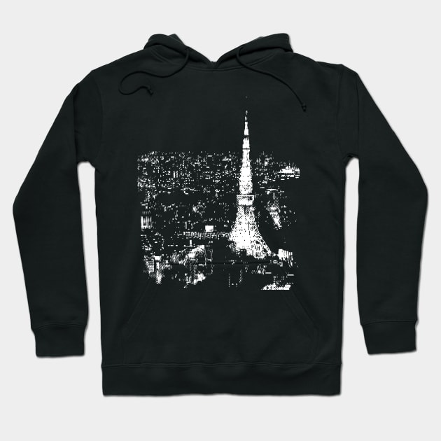 Tokyo Tower glitch art Hoodie by TKL